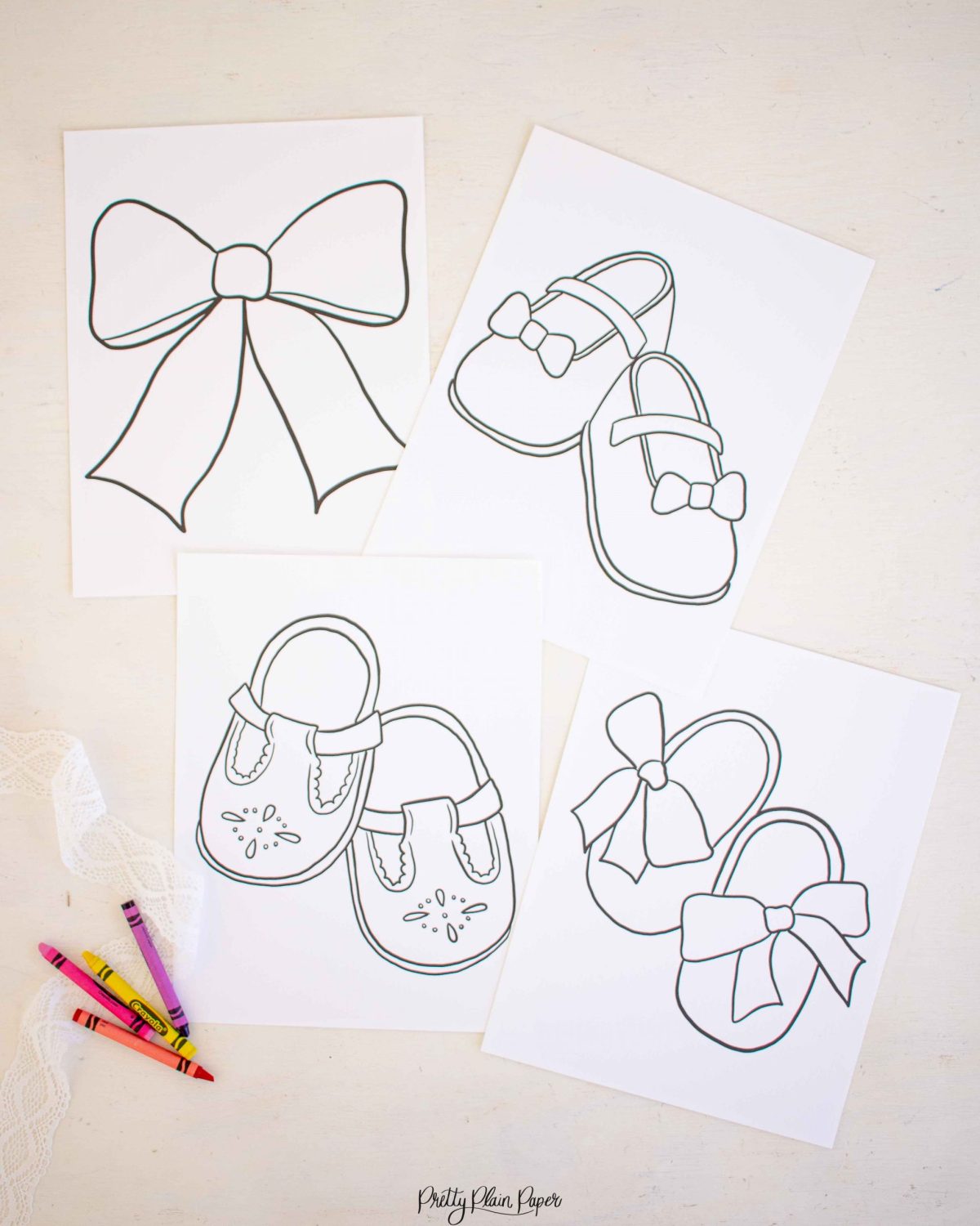 Shoes bow coloring pages