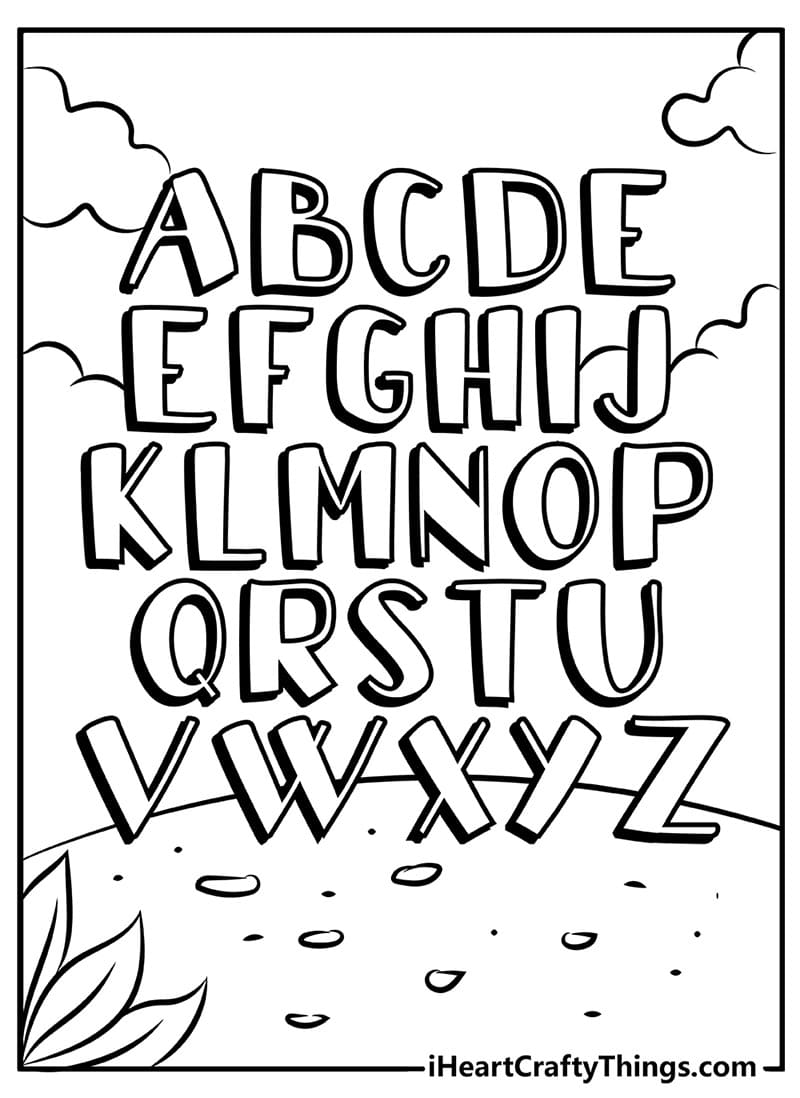 Alphabet a to z coloring page