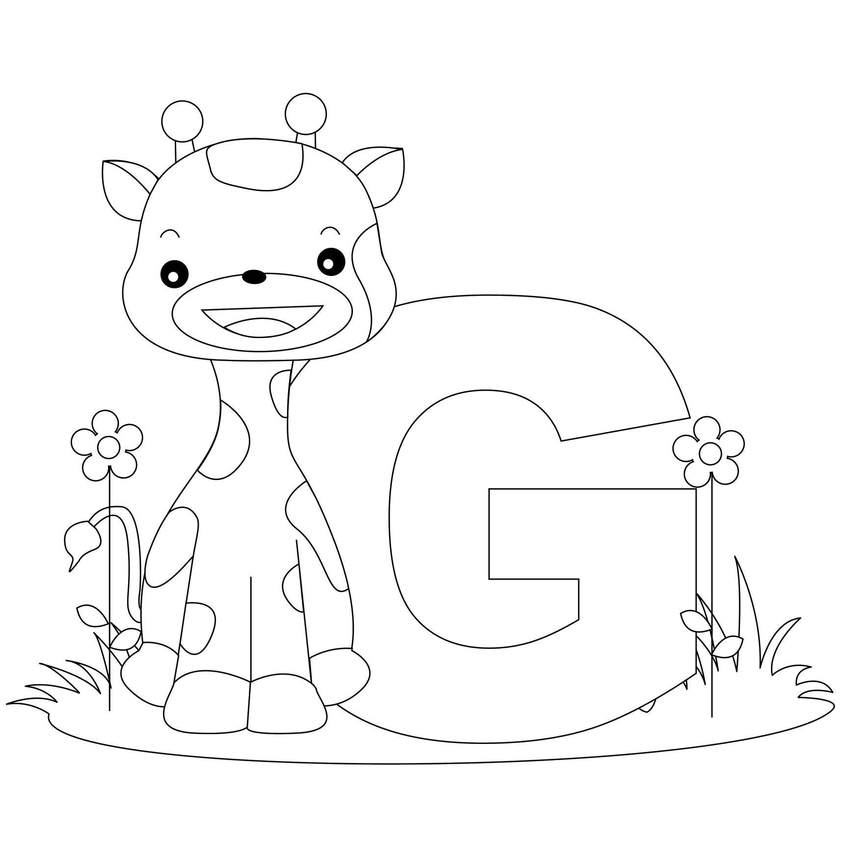 Online coloring pages coloring page english alphabet with animals english alphabet download print coloring page