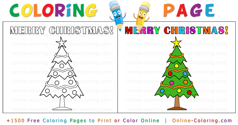 Christmas tree free online coloring page