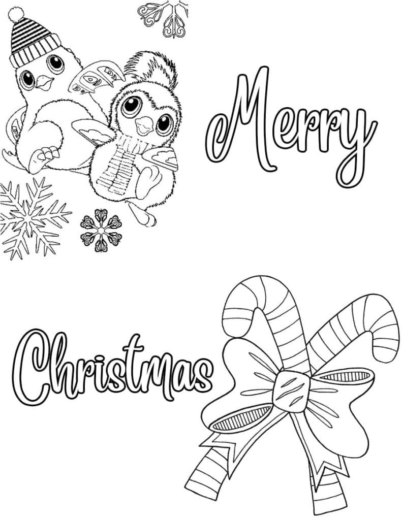 Merry christmas image coloring page