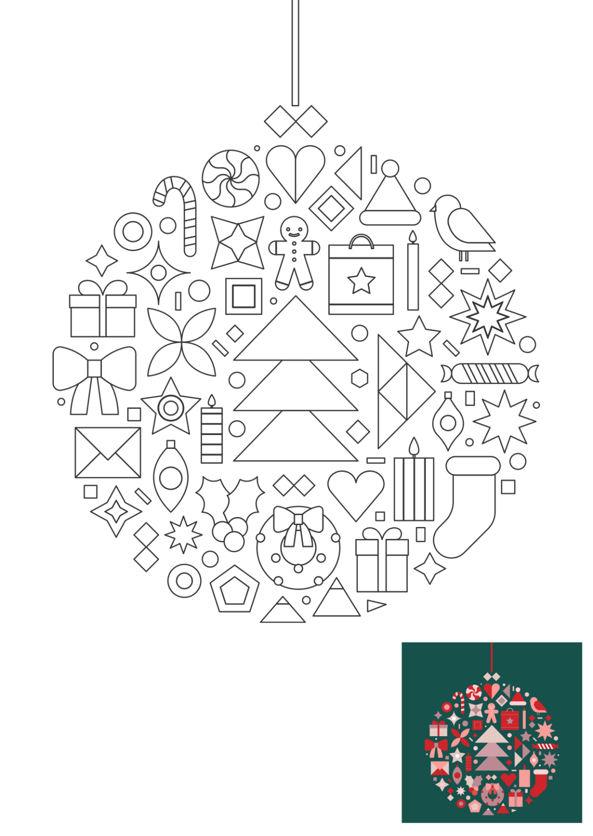 Free blank christmas coloring pages
