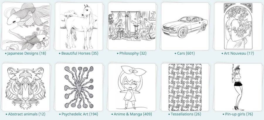 Adult coloring books online free websites