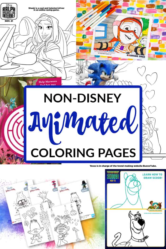 Best non disney animated movies coloring pages