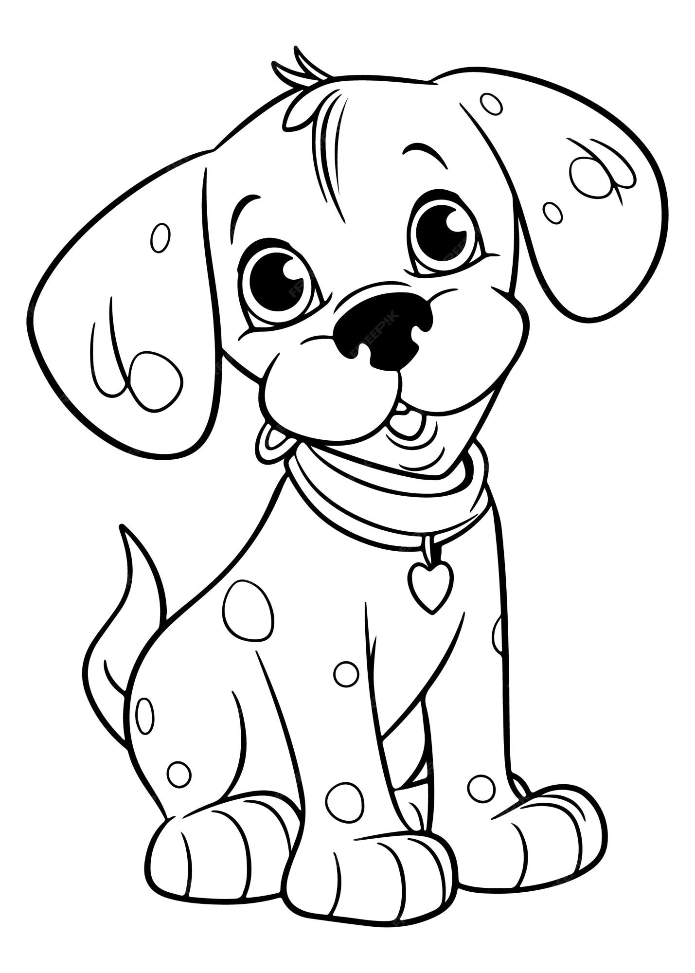 Premium vector dog coloring pages for kids print them online for free