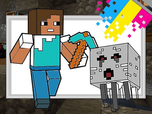 Play minecraft coloring pages free online