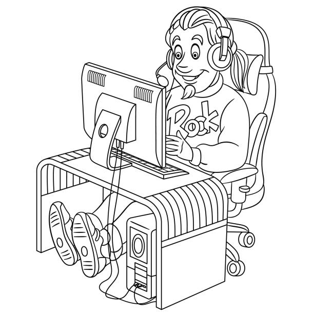 Coloring games online stock illustrations royalty
