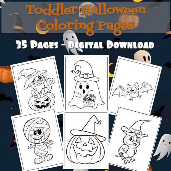 Buy halloween coloring pages large form for toddlers instant digital download online in india