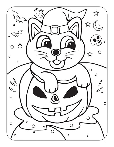 Premium vector halloween coloring page for kdp business