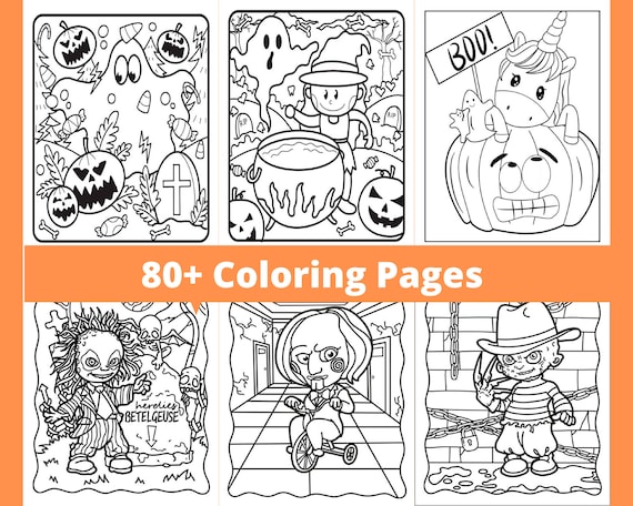 Buy halloween coloring pages spooky fun for all ages printable digital designs instant download online in india