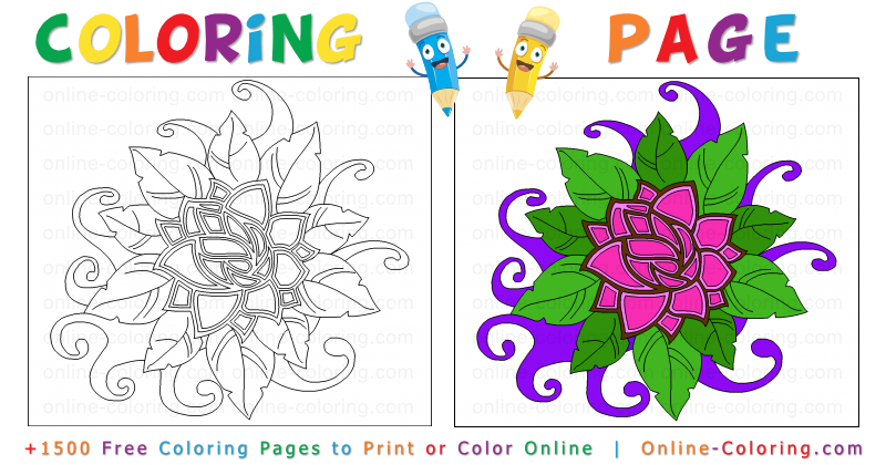 Floral mandala free online coloring page