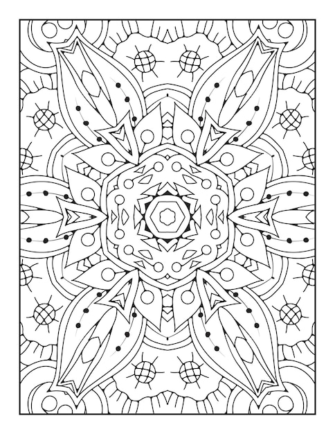 Premium vector mandala coloring page for adults and hand drawn outline mandala coloring book for kids line art