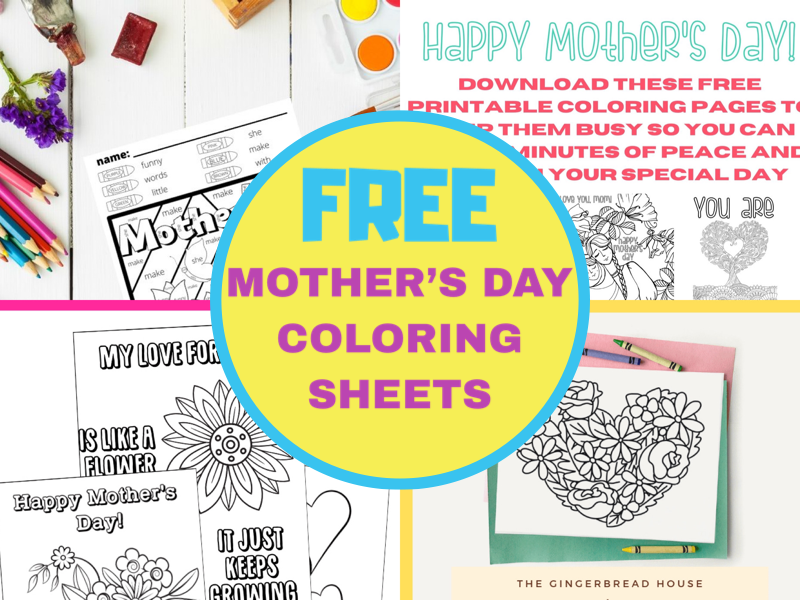 Free fun printable mothers day coloring pages