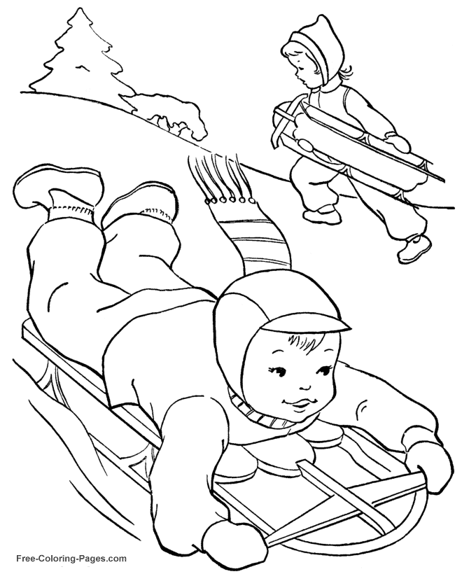 Winter coloring sheets to print