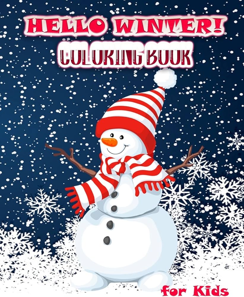 Hello winter coloring pages for kids activity book with large season