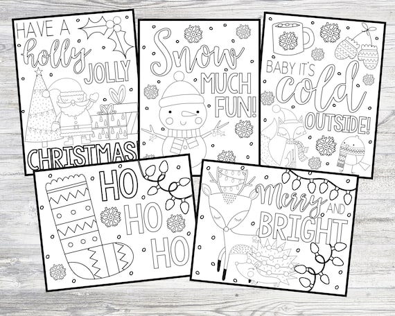 Buy printable christmas winter coloring pages for kids or adults holiday coloring pages instant digital download online in india