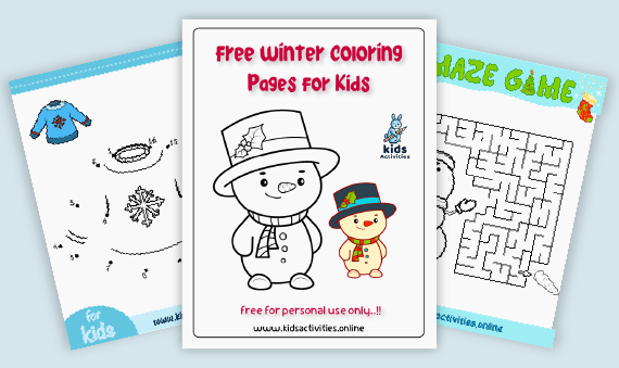 Free winter coloring pages for kids adults â kids activities