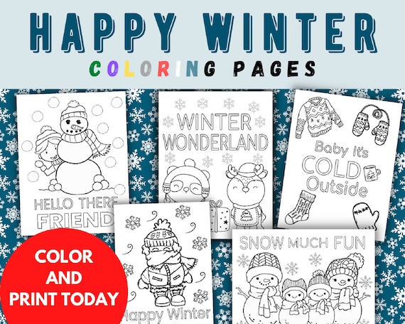 Buy winter coloring pages for kids christmas printable winter online in india