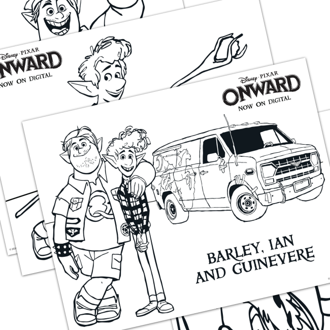 Pixar onward coloring pages