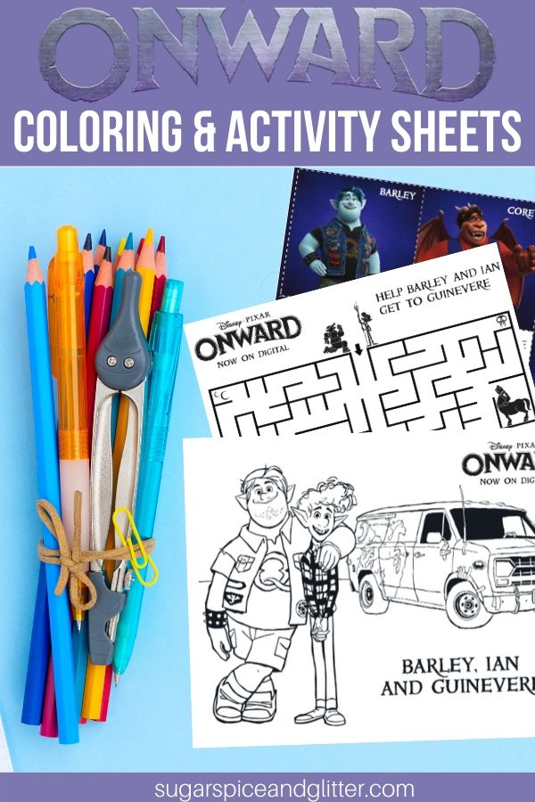 Onward coloring pages activity sheets â sugar spice and glitter