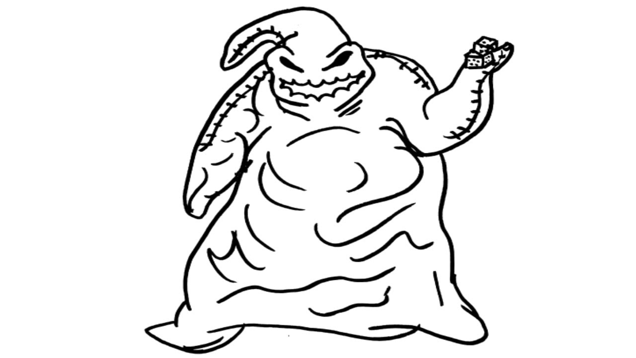 How to draw oogie boogie step by step easily for beginners