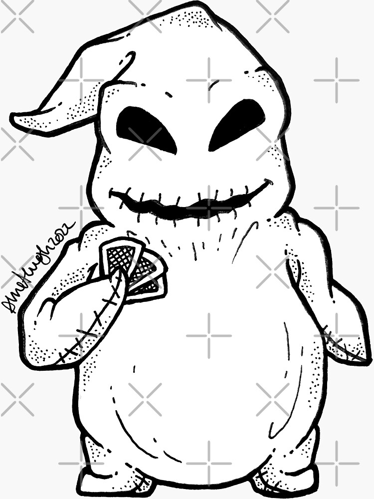 Bluffing oogie boogie sticker for sale by miss