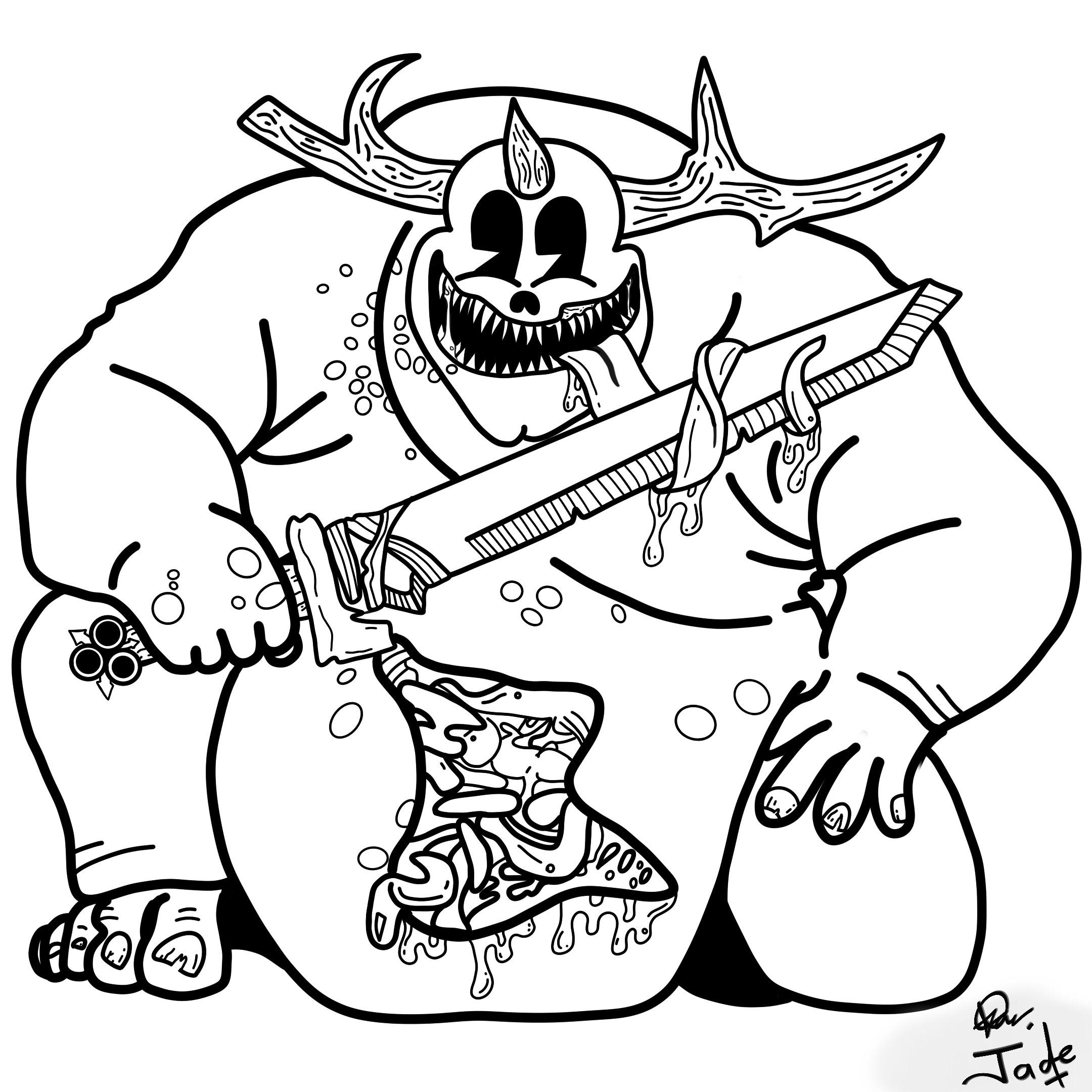 Warhammer inspired colouring book pictures made using infinite painter rinfinitepainter