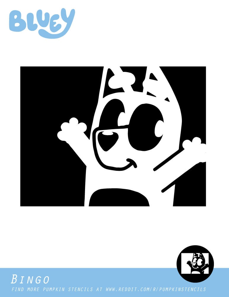 Bluey bingo free pumpkin stencil