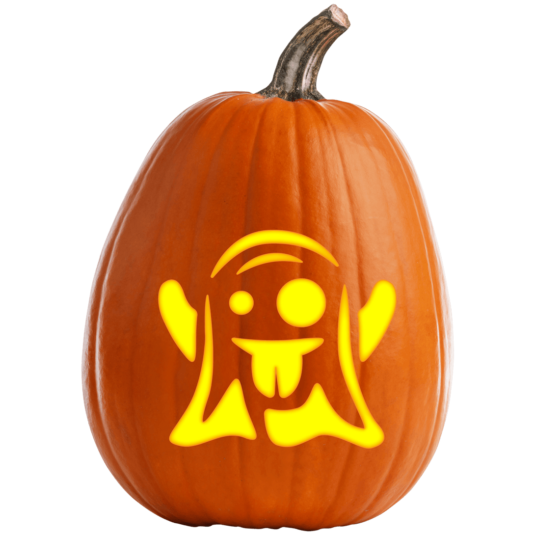 Ghost emoji pumpkin carving stencil