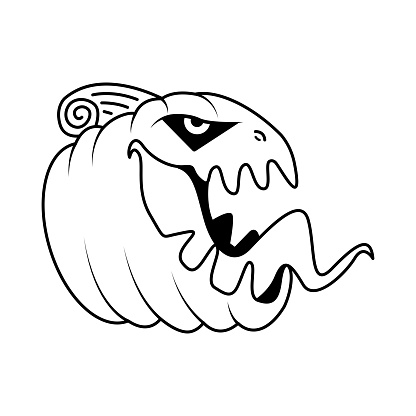 Isolated pumpkin scary draw hallowen vector illustration stock illustration