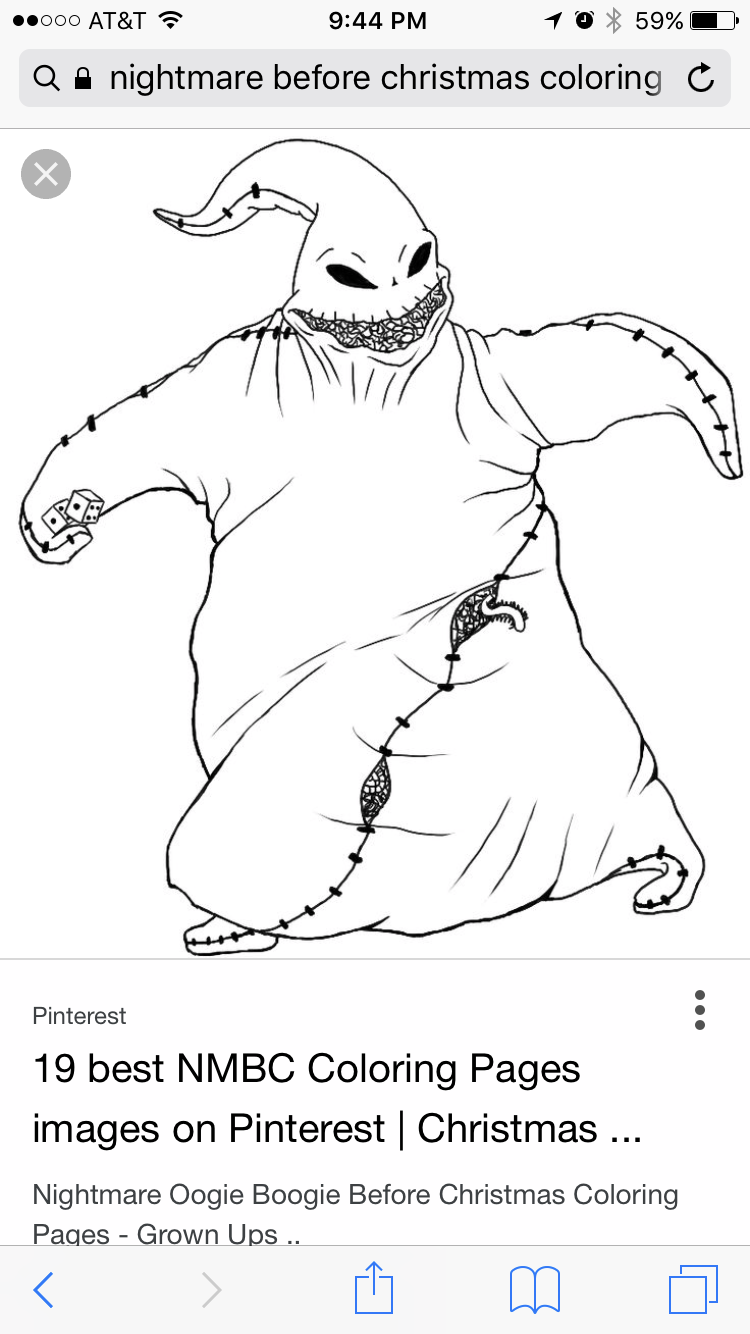 Oogie boogie nightmare before christmas christmas coloring pages oogie boogie