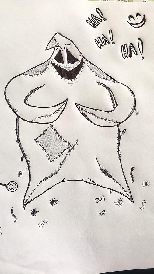 Oogie boogie man drawing by grace fillak