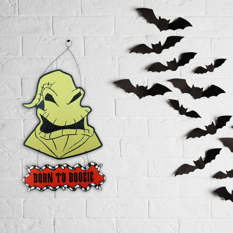 Disney the nightmare before christmas hanging wall sign oogie boogie born to boogie mdf â w x â h green
