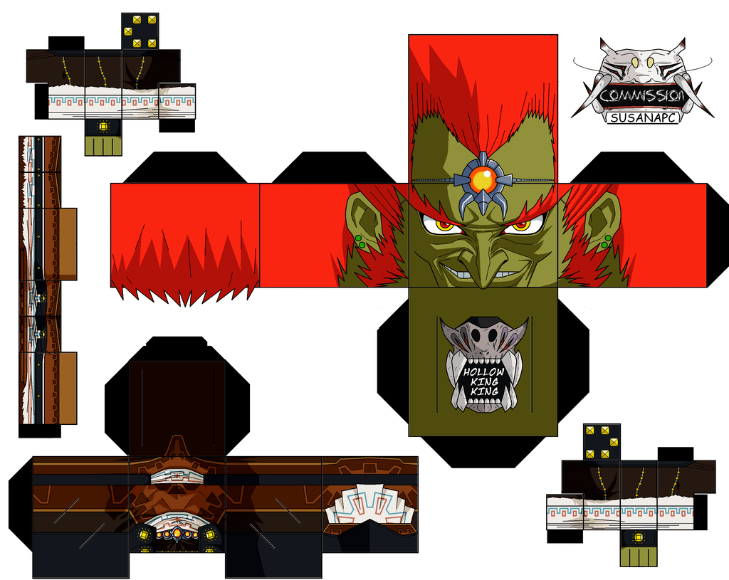 Ganondorf oot paper toy free printable papercraft templates