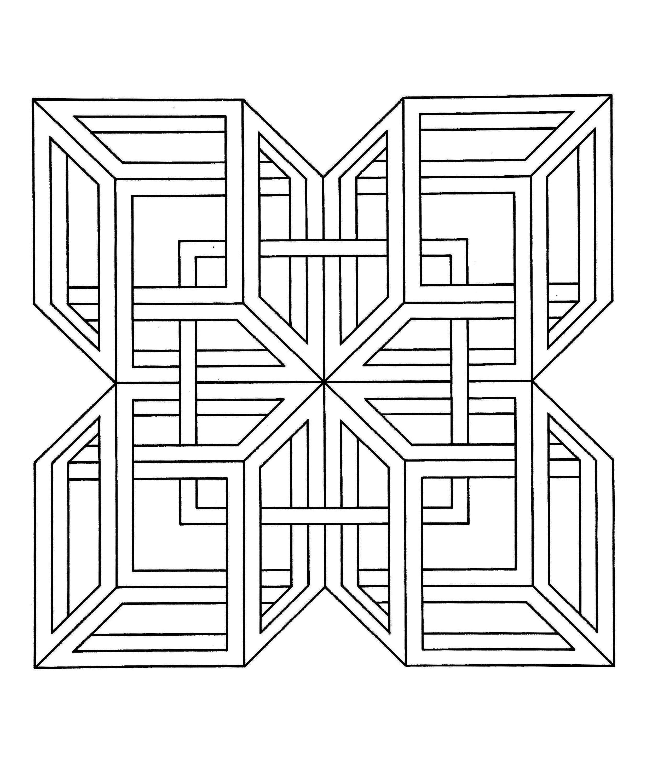 Optical illusion with style from the gallery op art geometric coloring pages pattern coloring pages geometric drawing