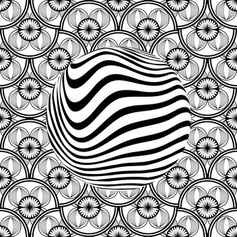 Op art coloring book images