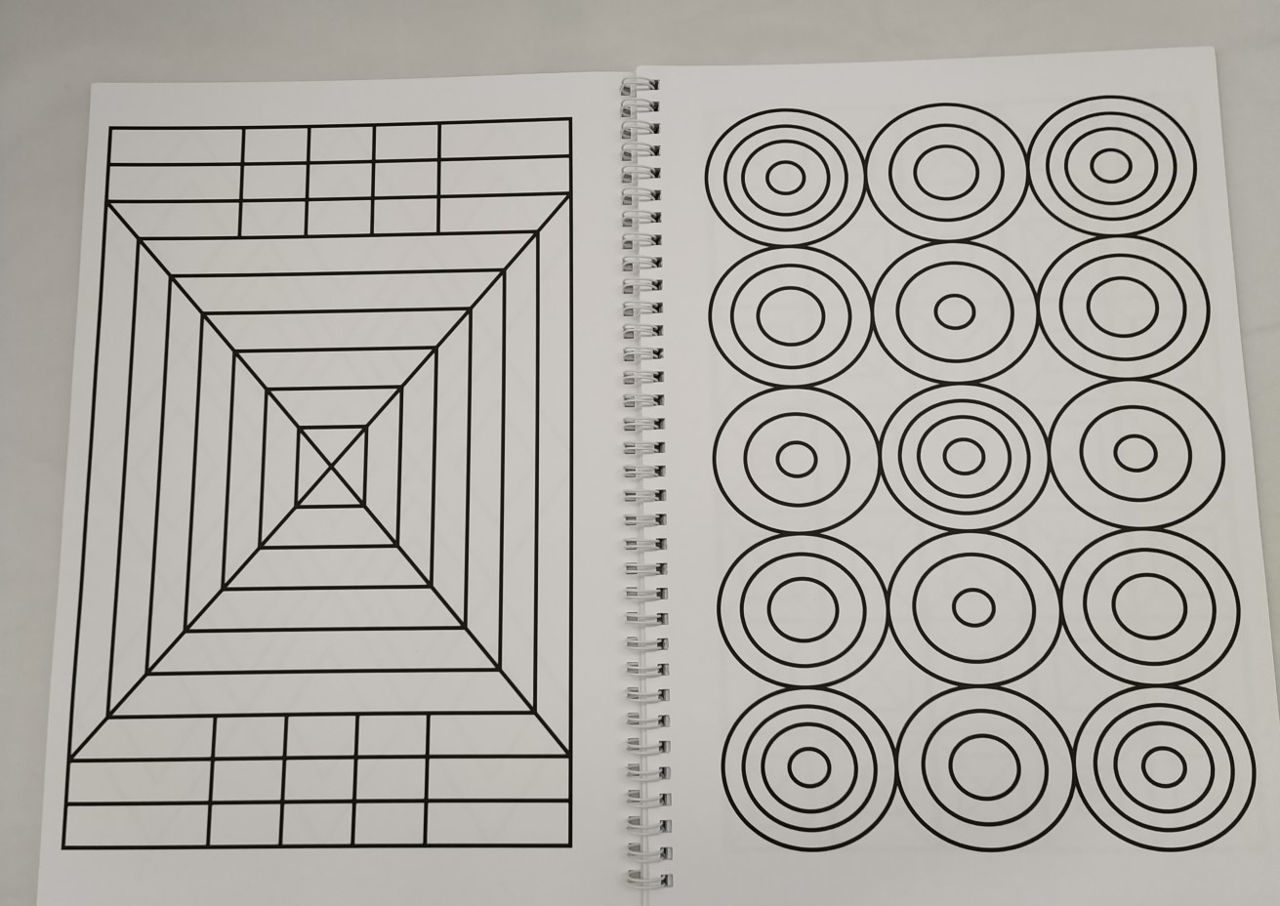 Large print geometric pattern louring book activities to share