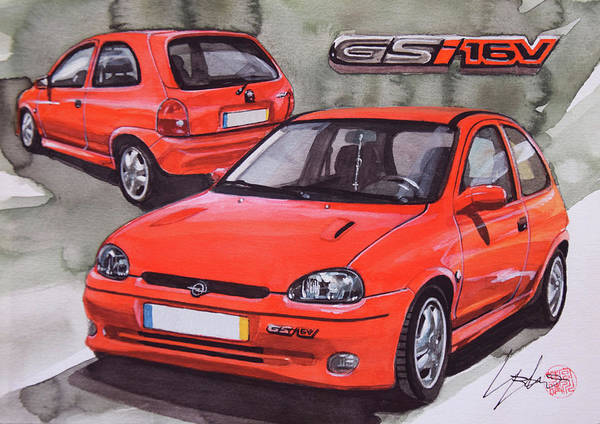 Opel corsa gsi art print by yoshiharu miyakawa