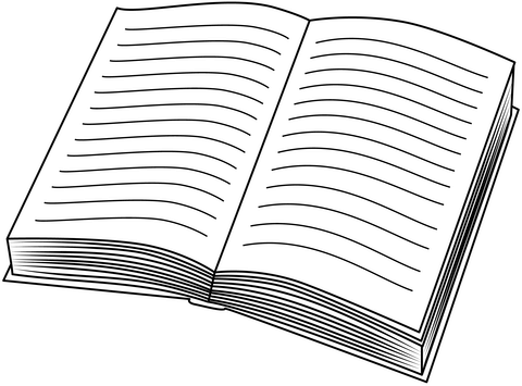 Open book coloring page free printable coloring pages