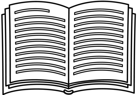 Open book coloring page free printable coloring pages