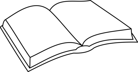 Open book outline coloring page free printable coloring pages