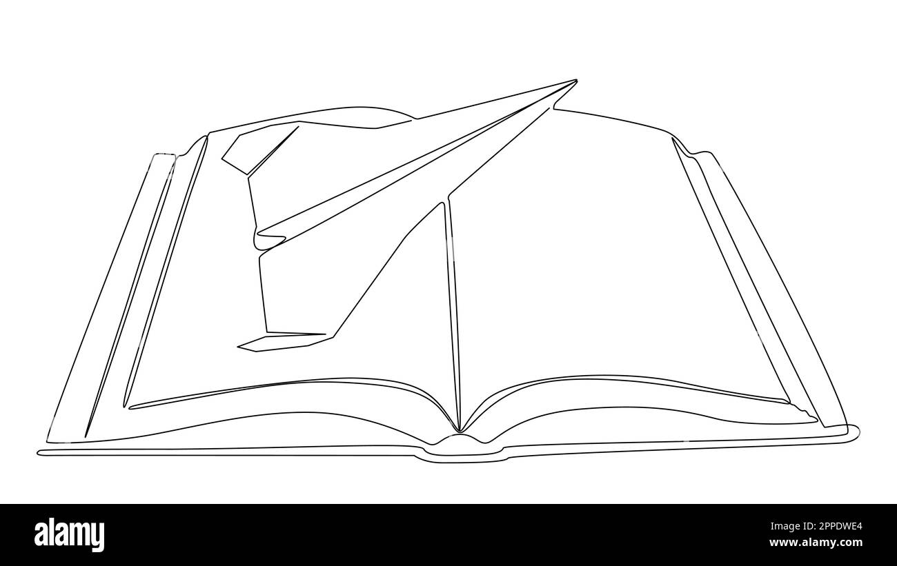 Illustration line drawing reading book black and white stock photos images