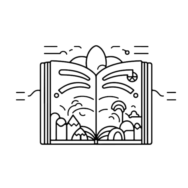 Premium vector sketch hand drawn single line art coloring page line drawing happy world book day