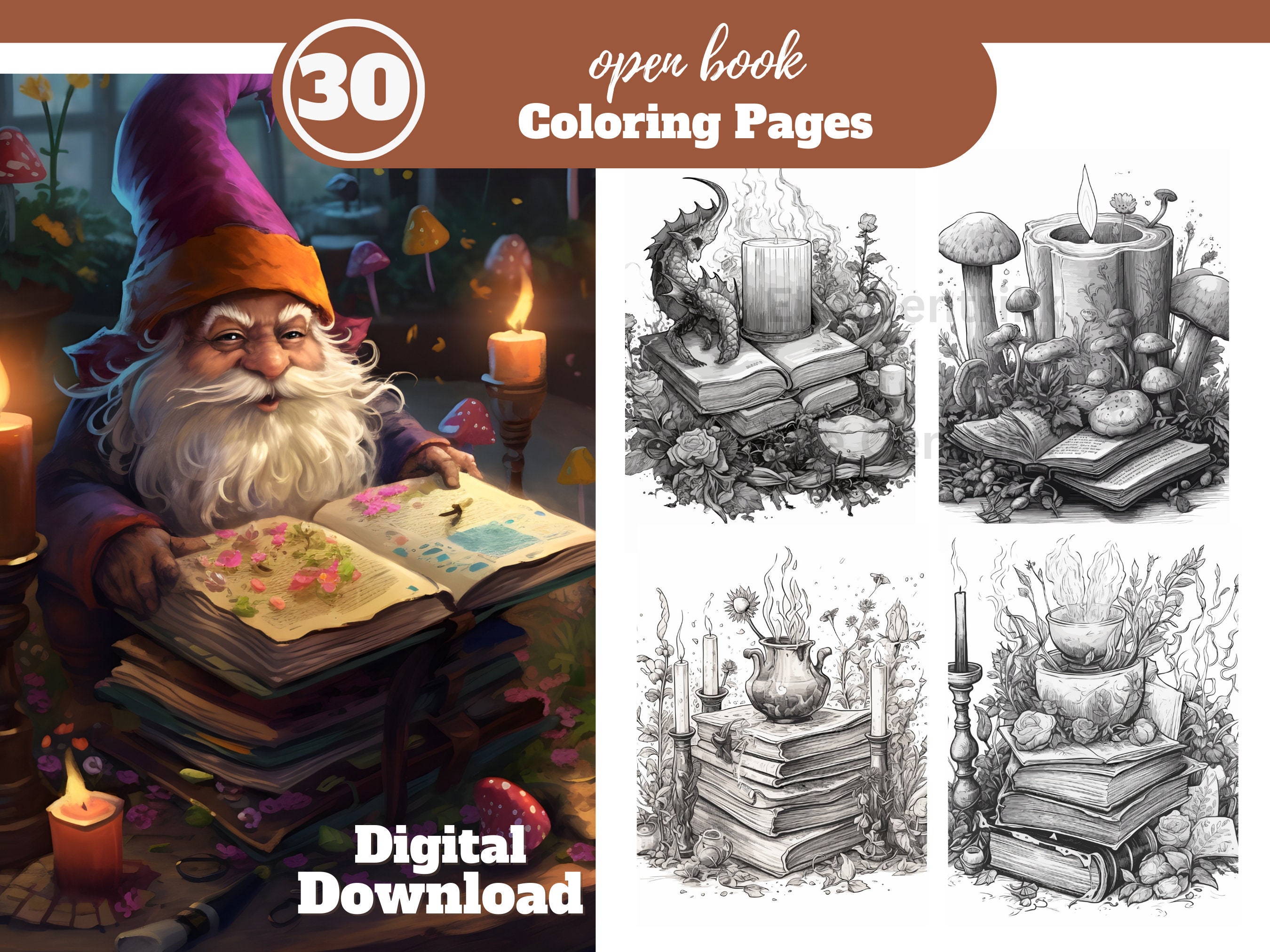Open book arrangements coloring pagesadult coloring coloring sheetsinstant digital downloadmagical arrangements coloring