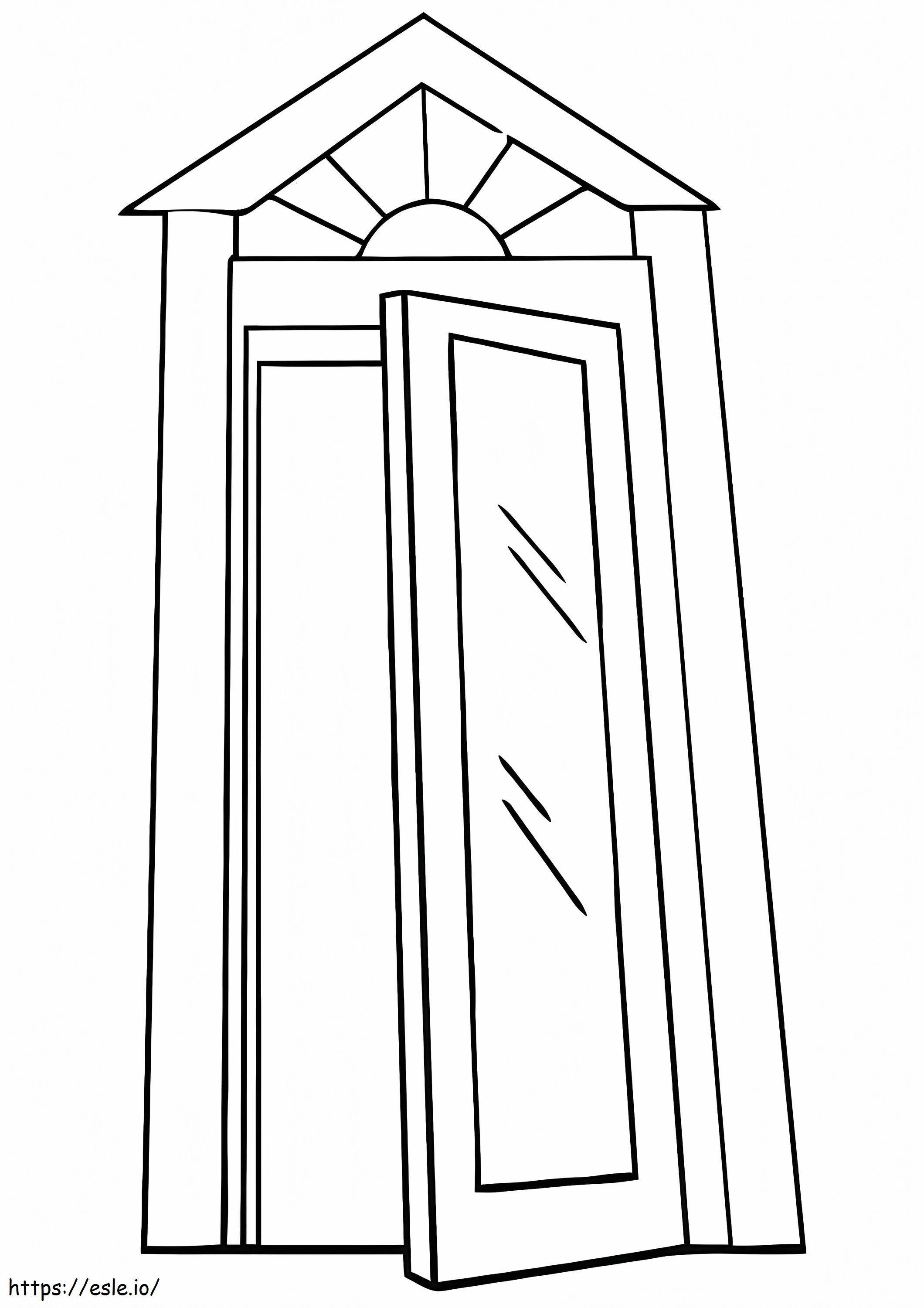 Open door printable coloring page