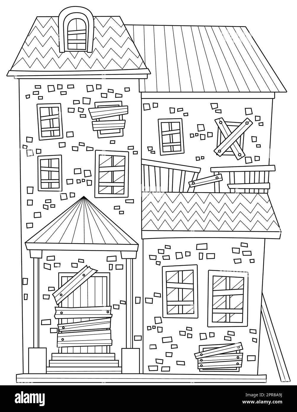 Cartoon windows door cut out stock images pictures