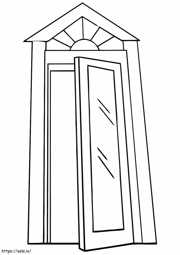 Open door printable coloring page
