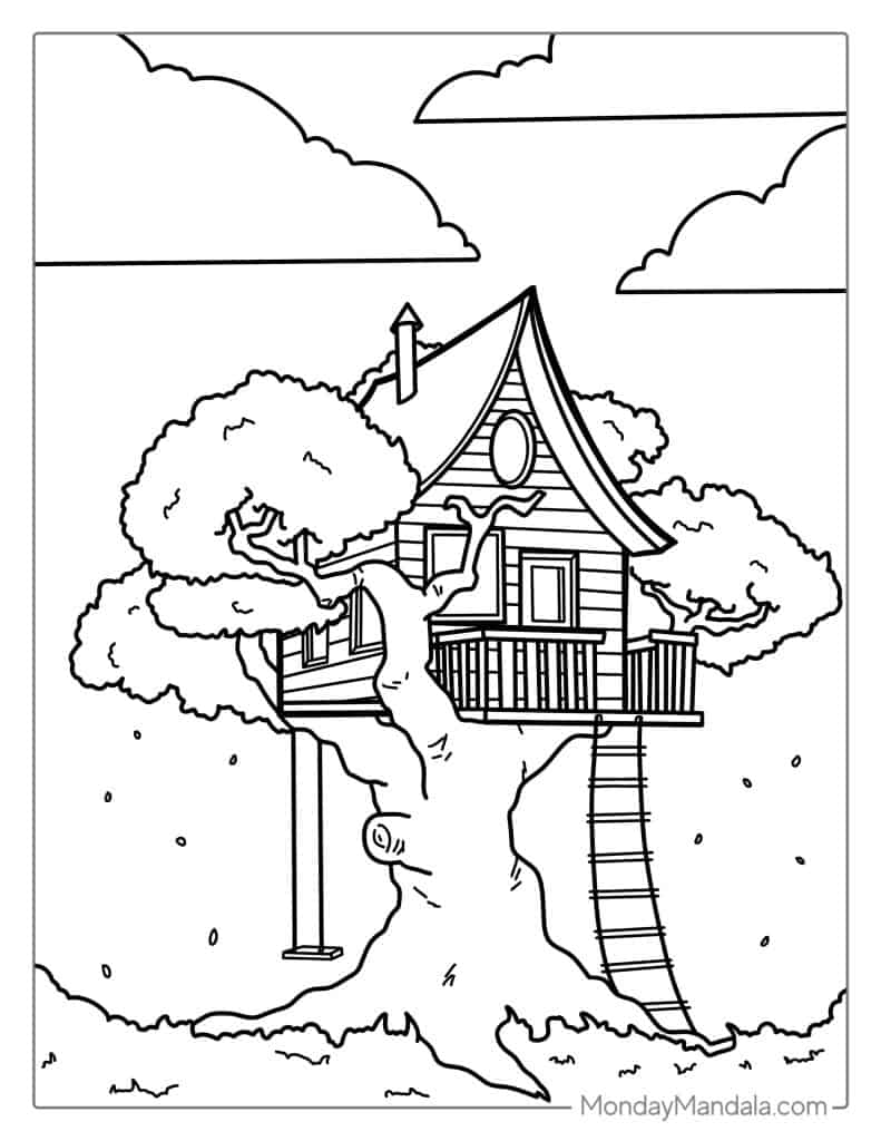 House coloring pages free pdf printables