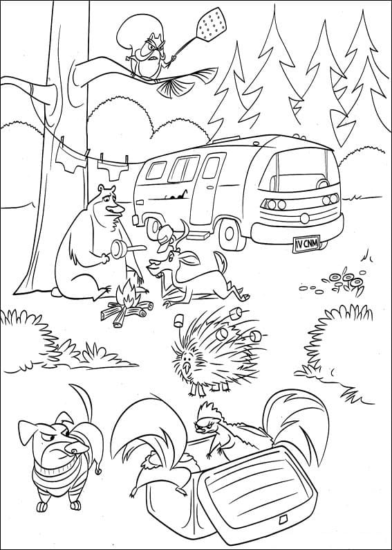 Characters from open season coloring page