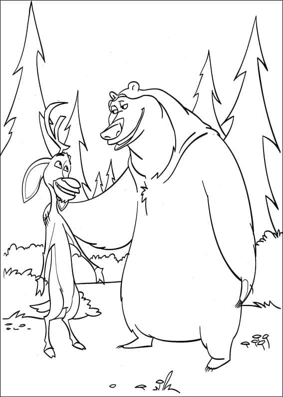 Open season elliot and boog coloring page